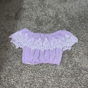 Belle Du Jour Off the Shoulder Crop Top